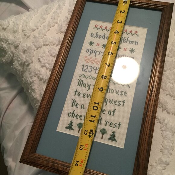 Cute Framed Sampler Picture...May This House...8" x 14" - Picture 4 of 6